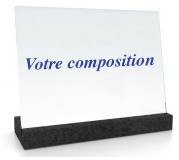 Plaque funeraire Plaque funéraire, format 40x30 cm sur socle granit noir