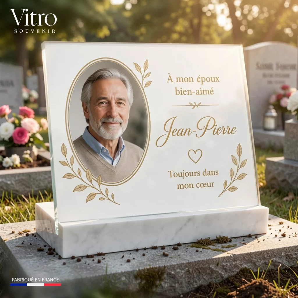 Quelle phrase graver sur la plaque funéraire de son/sa conjoint.e