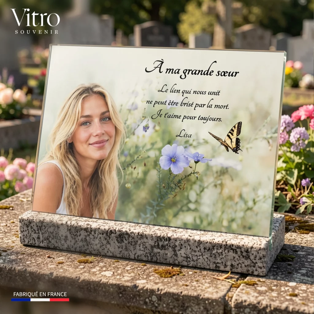 plaque funéraire pour soeur ou frère
