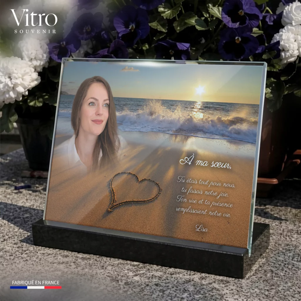 plaque funéraire pour soeur ou frère