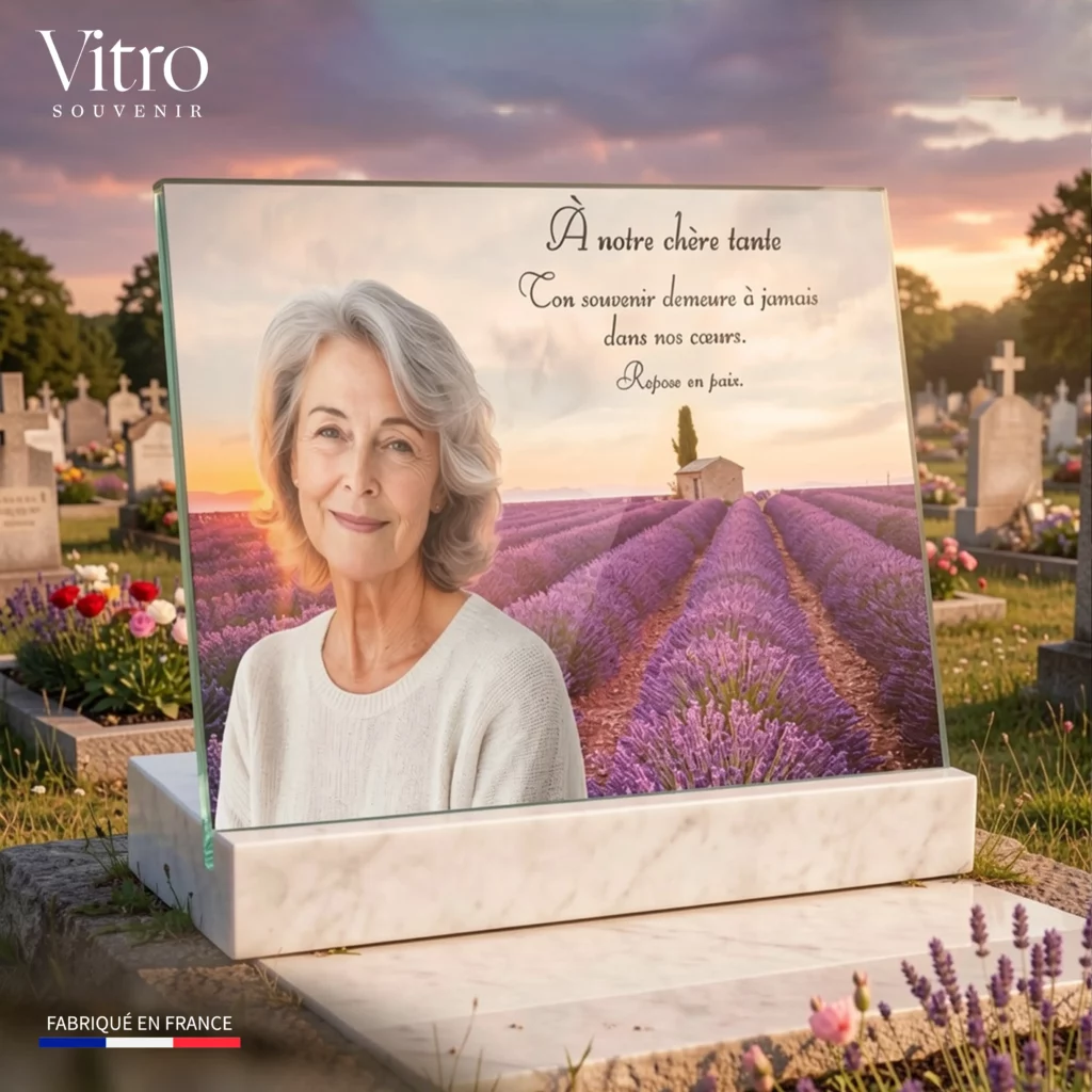 plaque funéraire pour tante