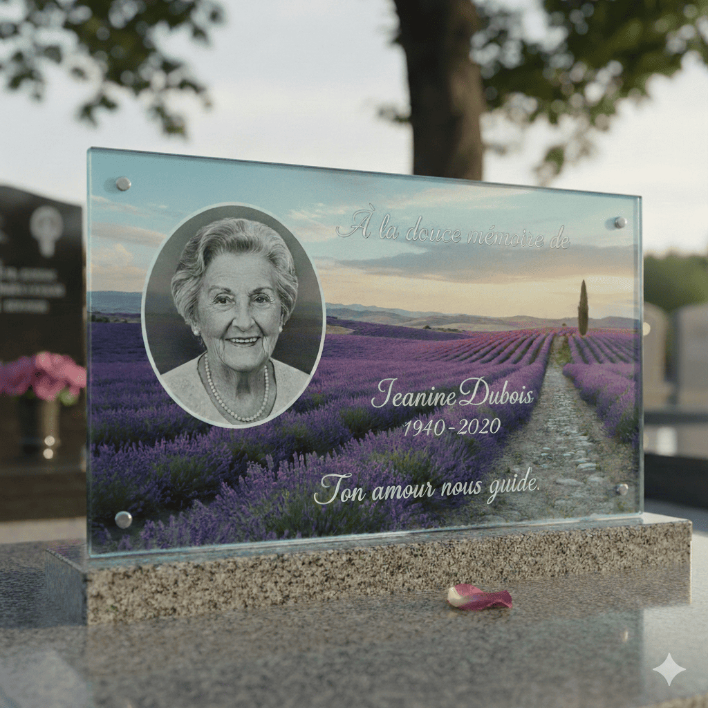 Plaque funéraire avec photo