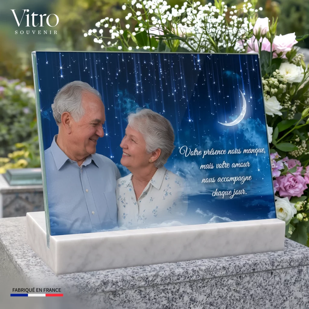 Plaque funéraire pour grand parent