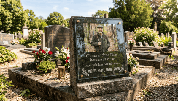 Texte plaque funéraire pour chasseur