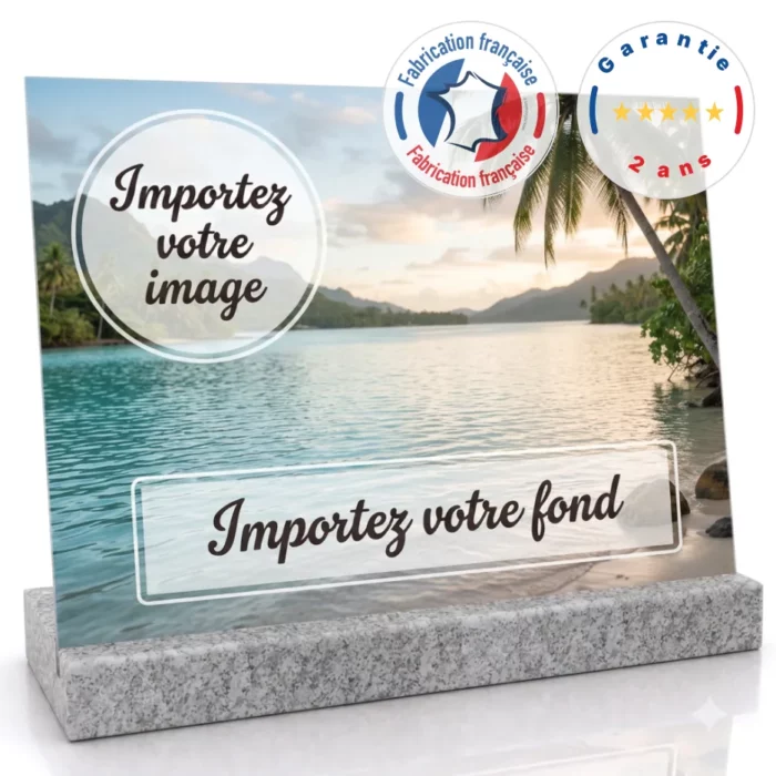 Plaque funéraire en plexiglas
