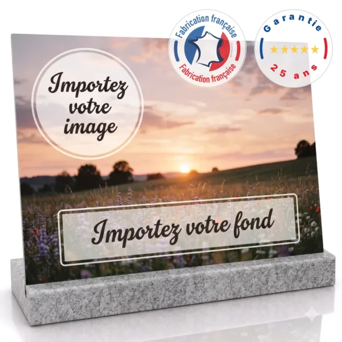 Plaque funéraire en verre de sécurité